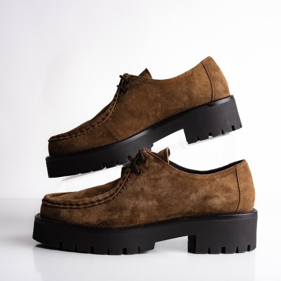 Massimo Dutti Womens Suede Moccasins Chunky Brown US 6.5 EU 37 NWD 1528/450 - Picture 5 of 10